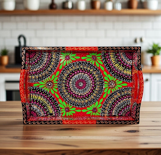 Fine Art Hand-Painted Serving Tray Square-002