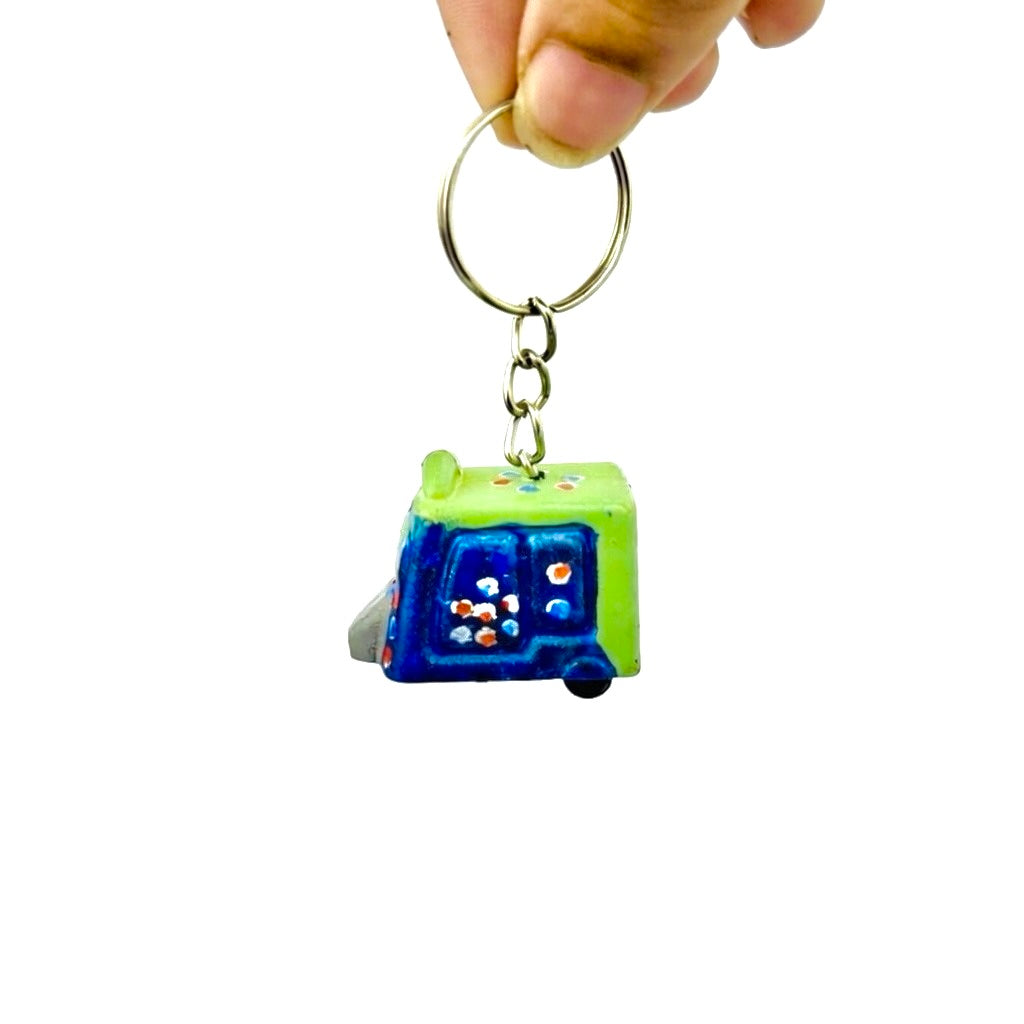 Hand Painted Rickshaw Key Chain D01