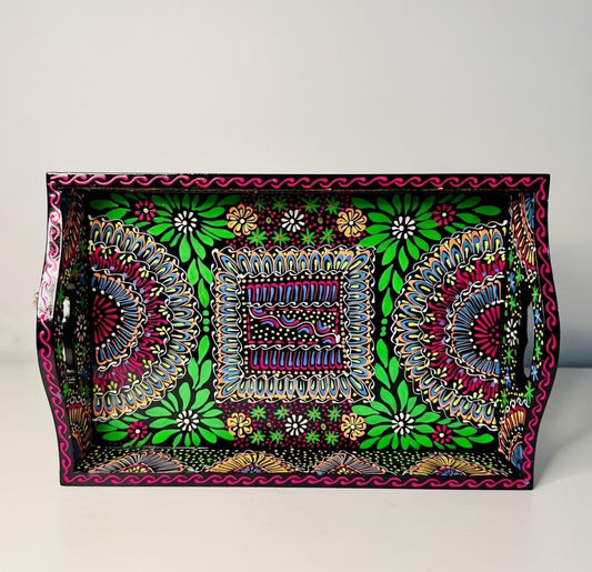 Fine Art Hand-Painted Serving Tray Square-006
