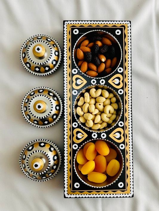 Three Partition Tray Chamakpatti Handmade 006