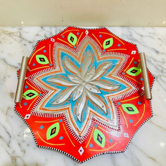 Star Serving Handle Tray Truck Art Wooden–Premium Kitchen & Home Décor.