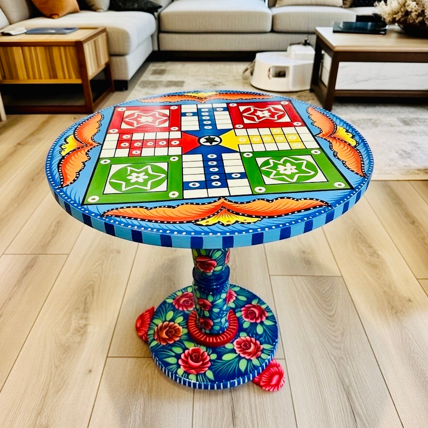 Ludo Table-Hand Painted.