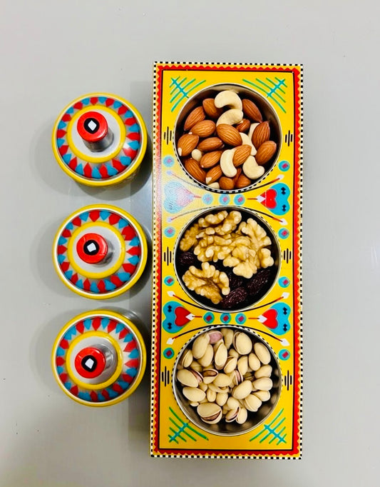 Three Partition Tray Chamakpatti Handmade 001