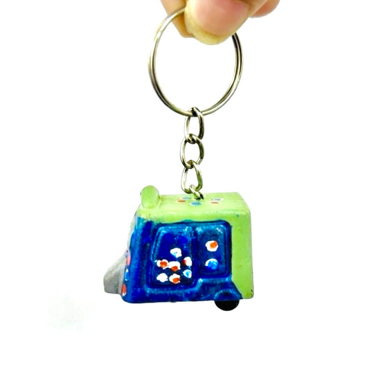 Hand Painted Rickshaw Key Chain D01