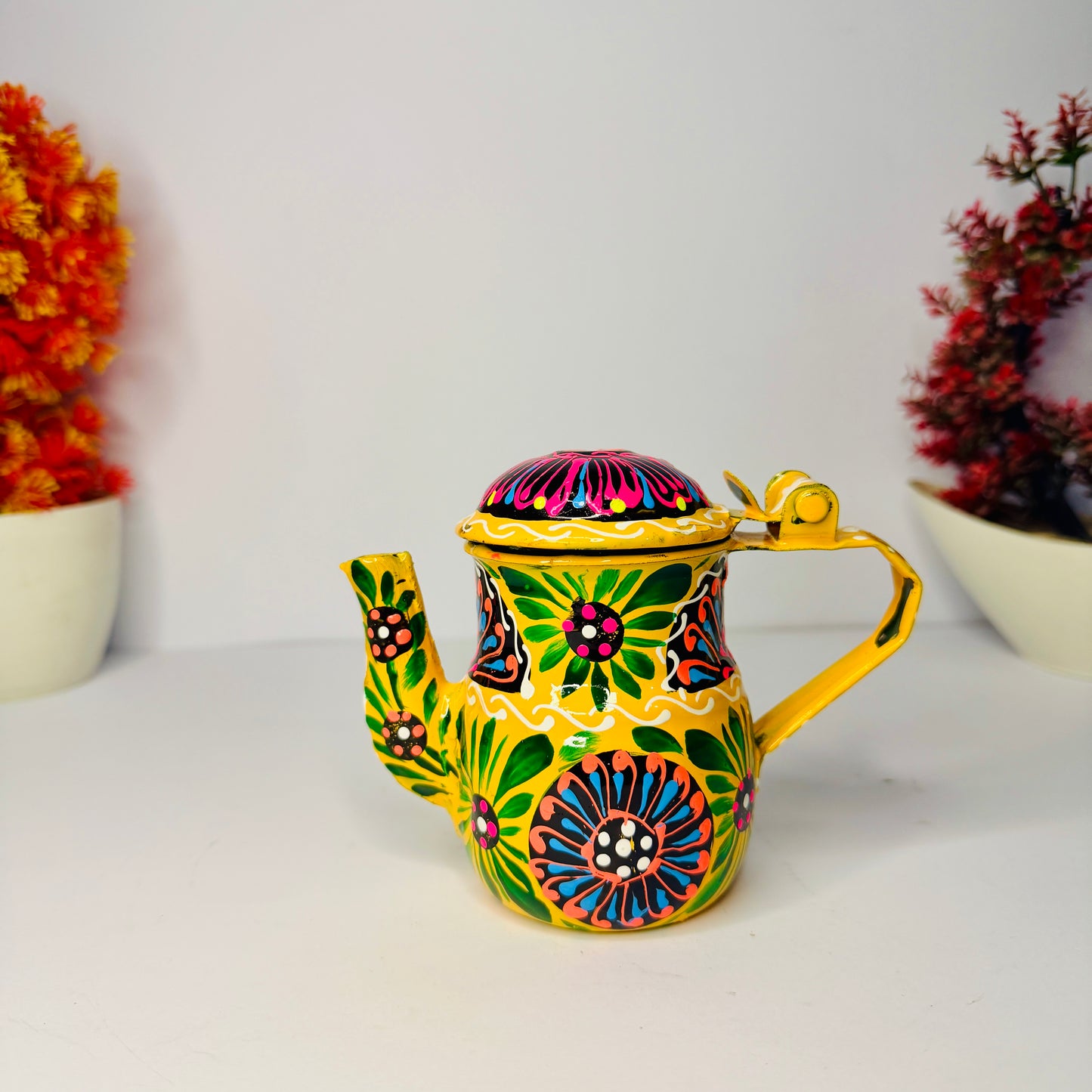 Hand-Painted Fine Art Tea Set – Authentic Pakistani Truck Art Design 2 Cup-001