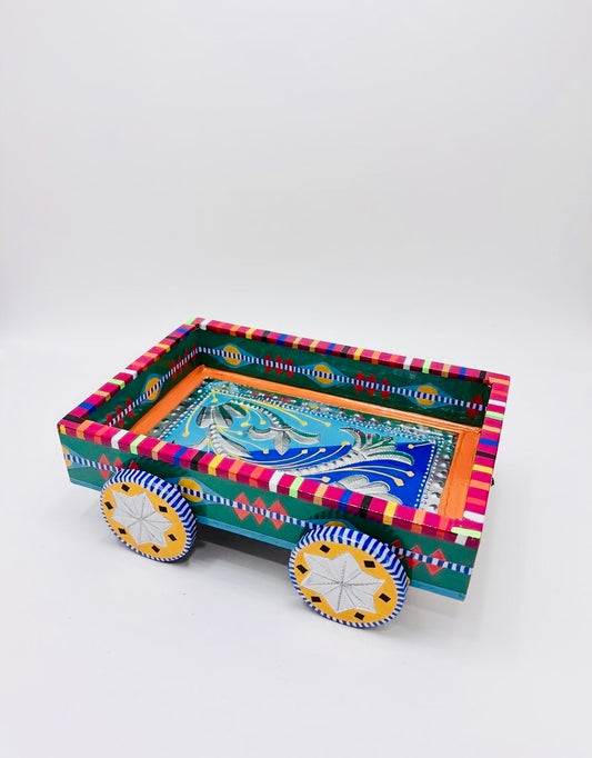 Mini(Small) Tray On Weels Handmade-Chamakpatti