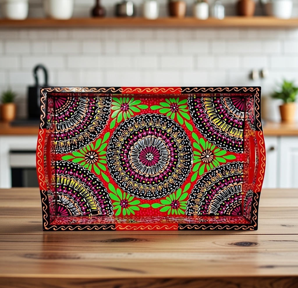 Fine Art Hand-Painted Serving Tray Square-002