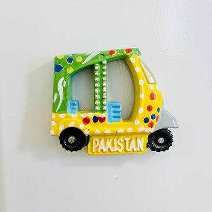 Rickshaw Fridge Magnet Handmade Truck Art D-03