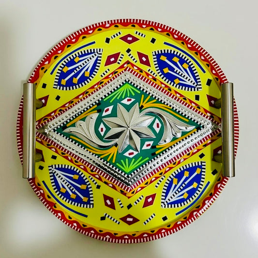 Chamakpatti Handle Serving Tray Round-001-004