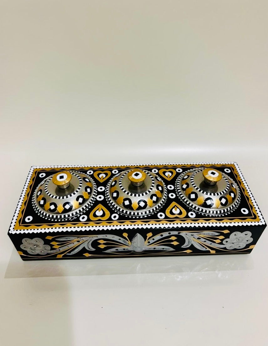 Three Partition Tray Chamakpatti Handmade 006