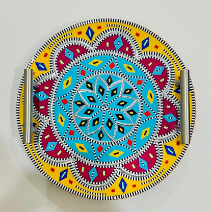 Chamakpatti Handle Serving Tray Round-001-005