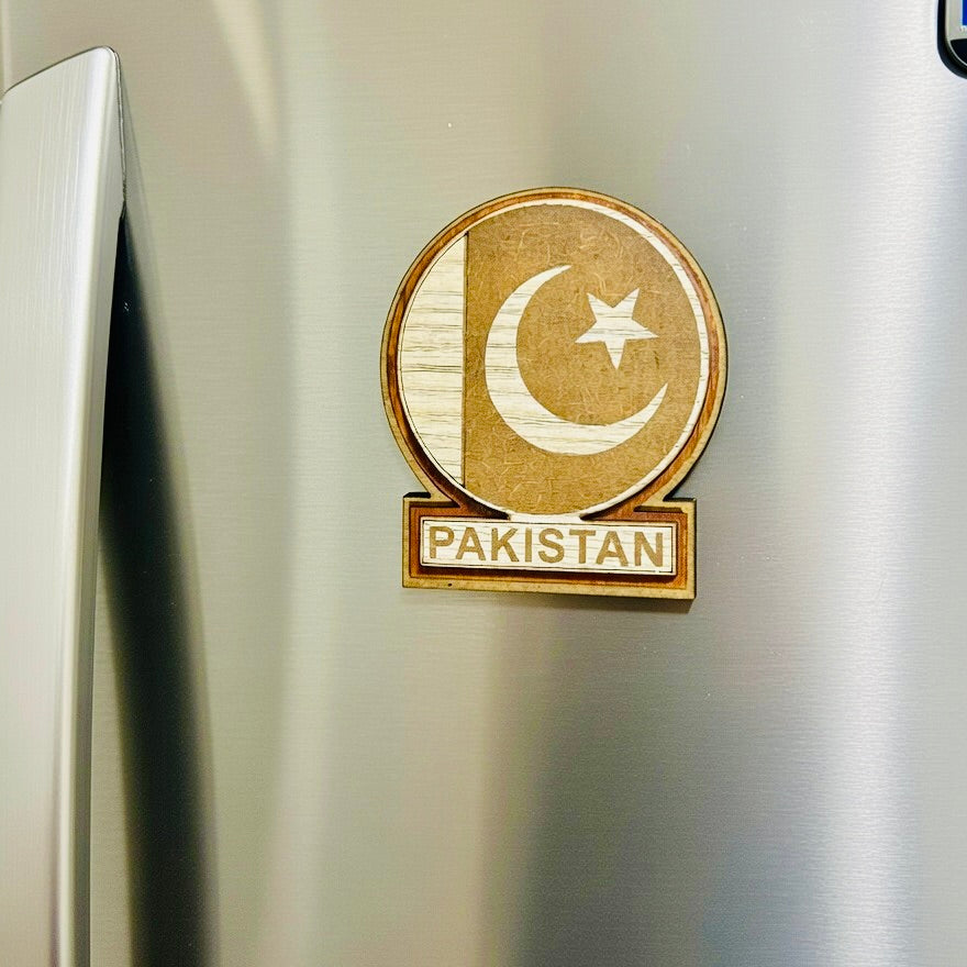 Pakistan Circle Flag Fridge Magnet Handmade Truck Art
