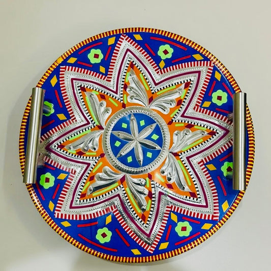 Chamakpatti Handle Serving Tray Round-003-013