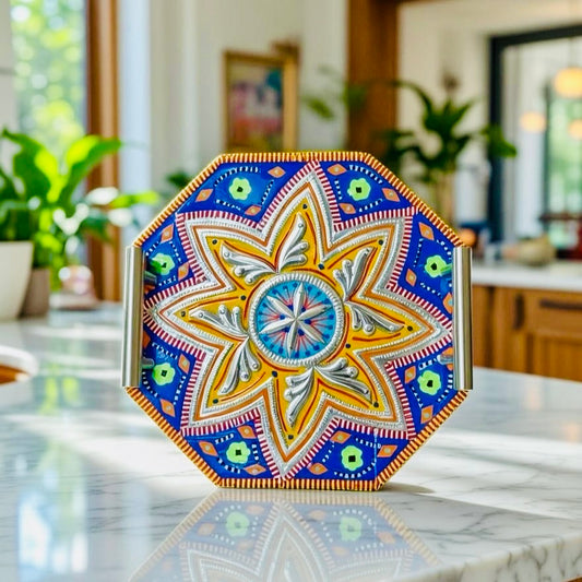 Chamakpatti Handle Serving Tray Octagon-003-001