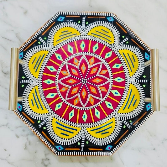 Chamakpatti Handle Serving Tray Octagon-006-01-02