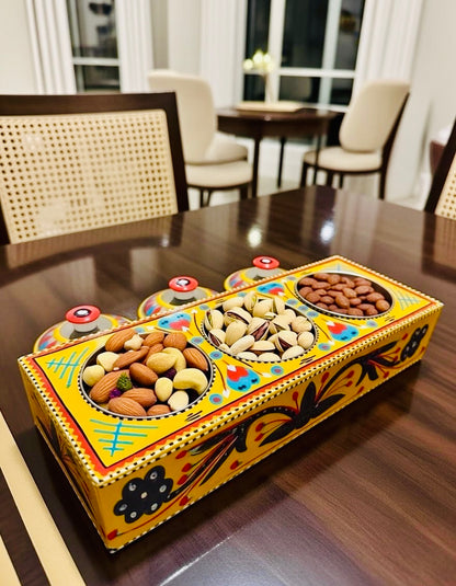 Three Partition Tray Chamakpatti Handmade 001