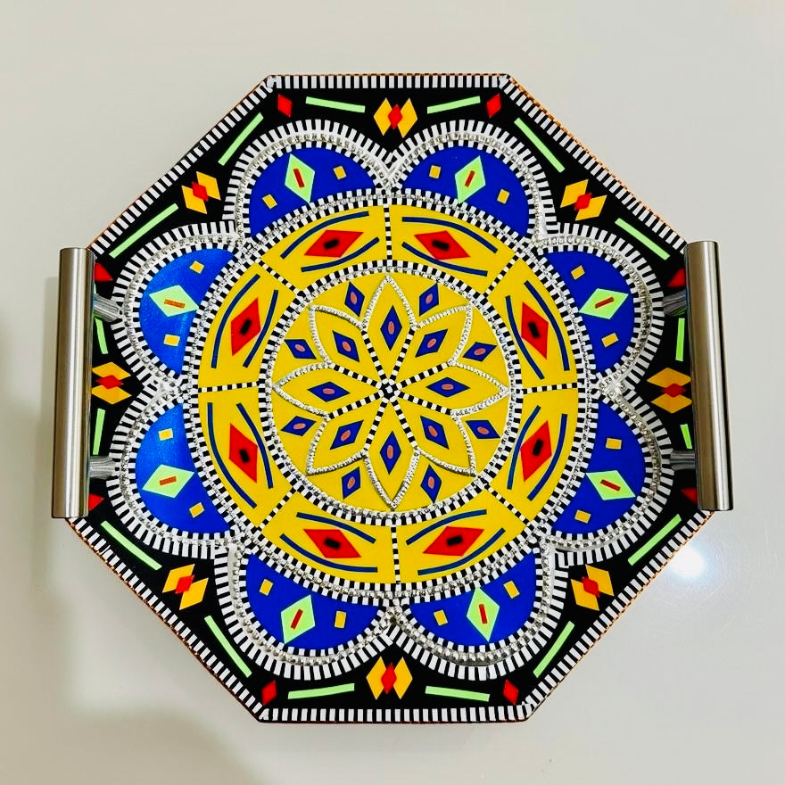 Chamakpatti Handle Serving Tray Octagon-006-02-01