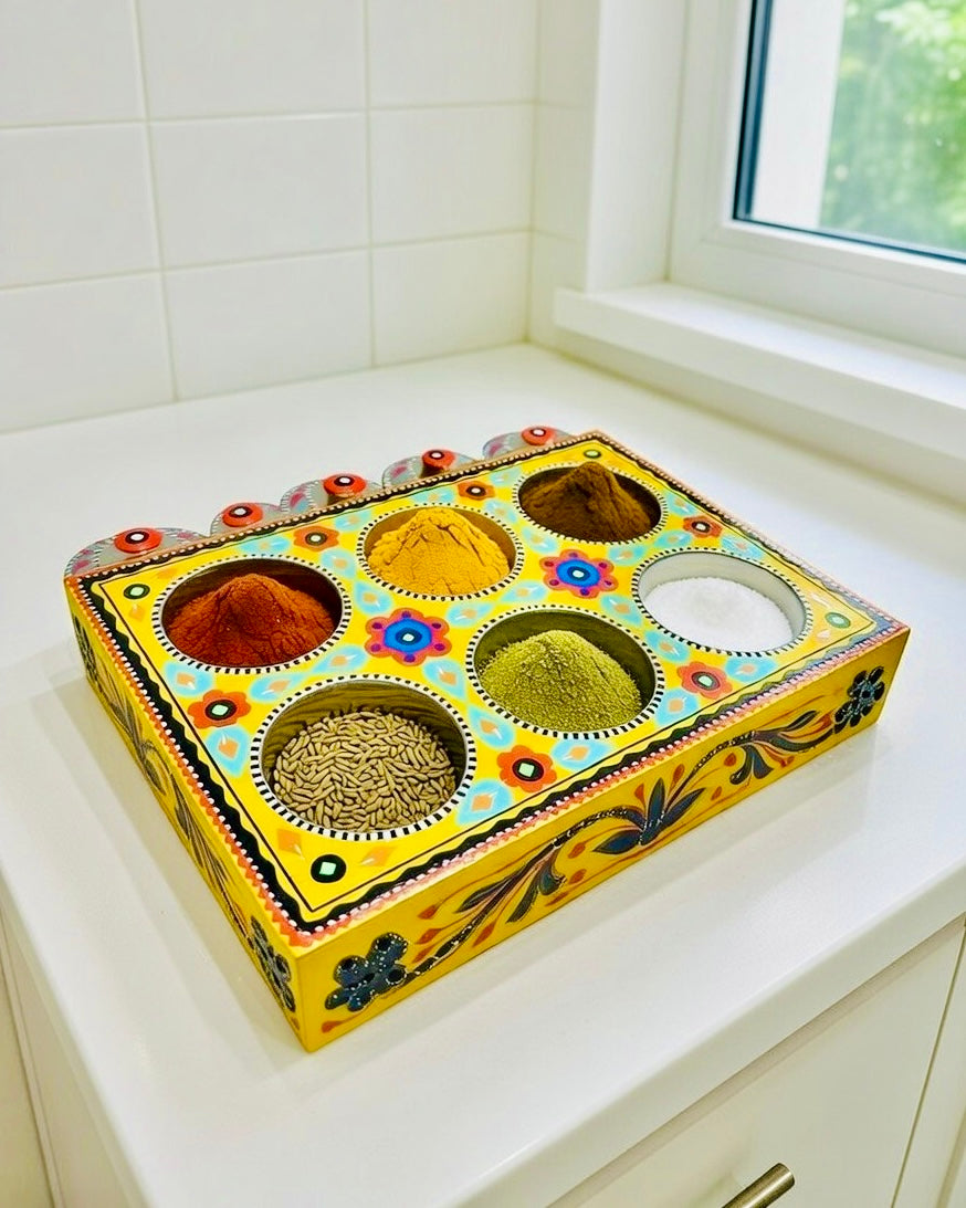 Six Partition Tray Chamakpatti Art 001