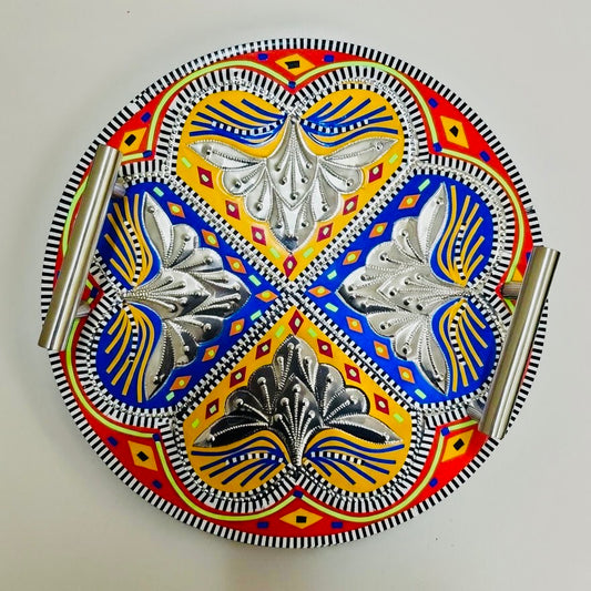 Chamakpatti Handle Serving Tray Round-002-01-03