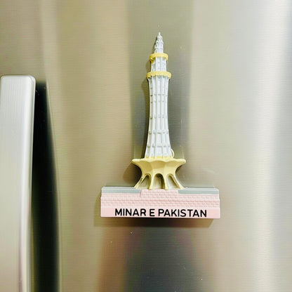 White Minar E Pakistan Fridge Magnet Handmade Truck Art