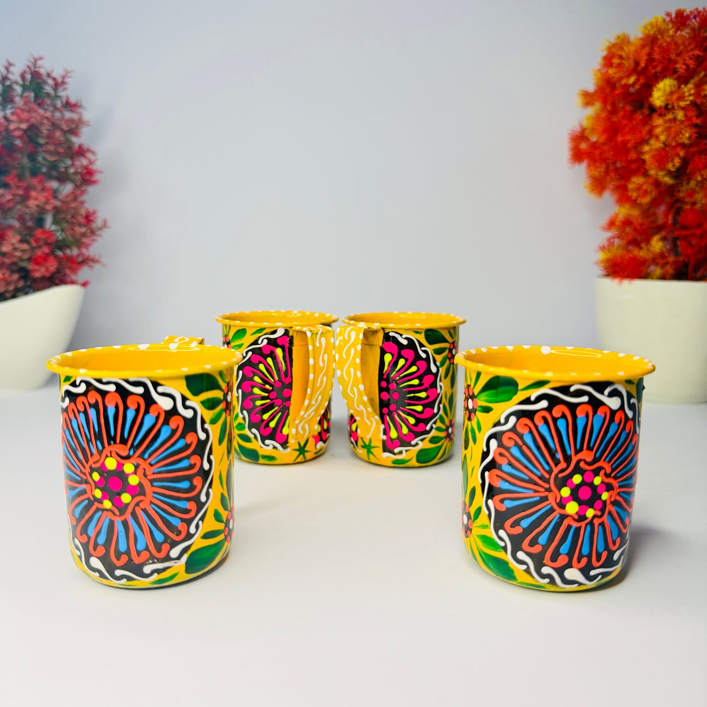 Pakistani Truck Art Inspired Fine Art Tea Set – Hand Painted 4 Cup-001