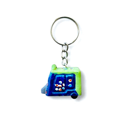 Hand Painted Rickshaw Key Chain D01