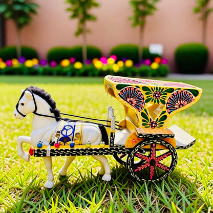 Miniature Hand-Painted Horse and Carriage (Tanga) 001.