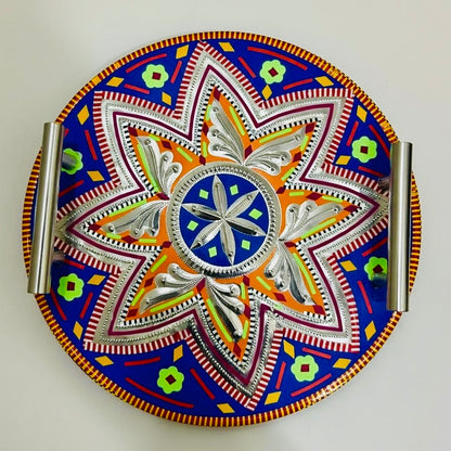 Chamakpatti Handle Serving Tray Round-003-013