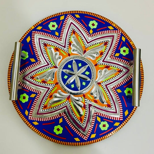 Chamakpatti Handle Serving Tray Round-003-013