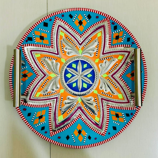 Chamakpatti Handle Serving Handle Tray Round-005-013