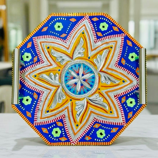 Chamakpatti Handle Serving Tray Octagon-003-001