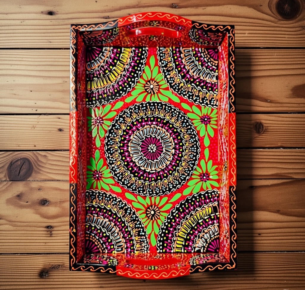 Fine Art Hand-Painted Serving Tray Square-002