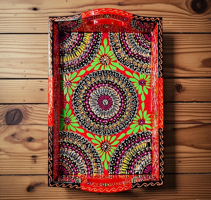 Fine Art Hand-Painted Serving Tray Square-002