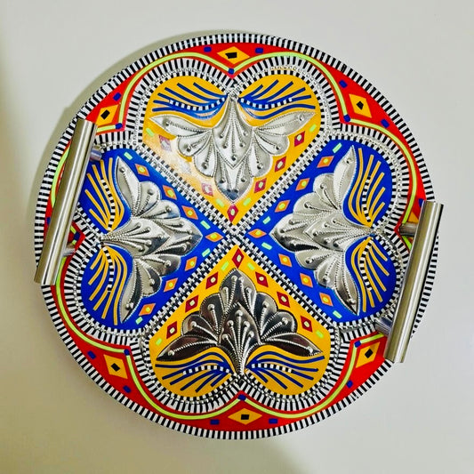 Chamakpatti Handle Serving Tray Round-002-01-03