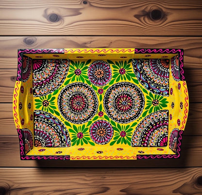 Fine Art Hand-Painted Serving Tray Square-D01-001