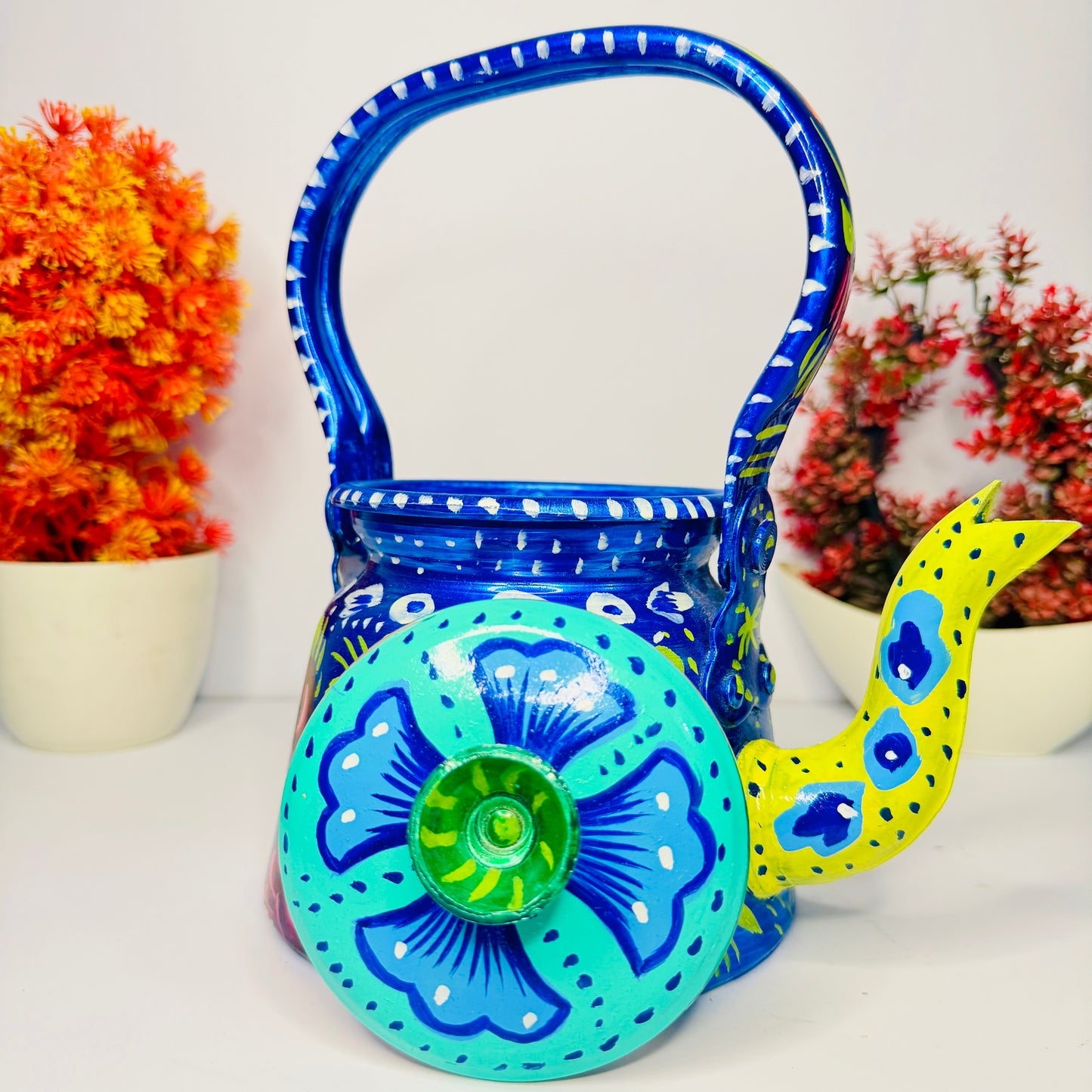 Premium Hand-Painted Tea Kettle – Cultural Pakistani Artwork 003