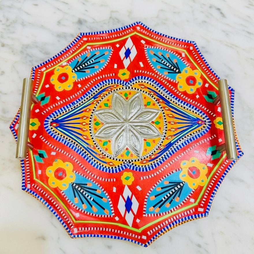 Star Serving Handle Tray Truck Art Wooden–Premium Kitchen & Home Décor.