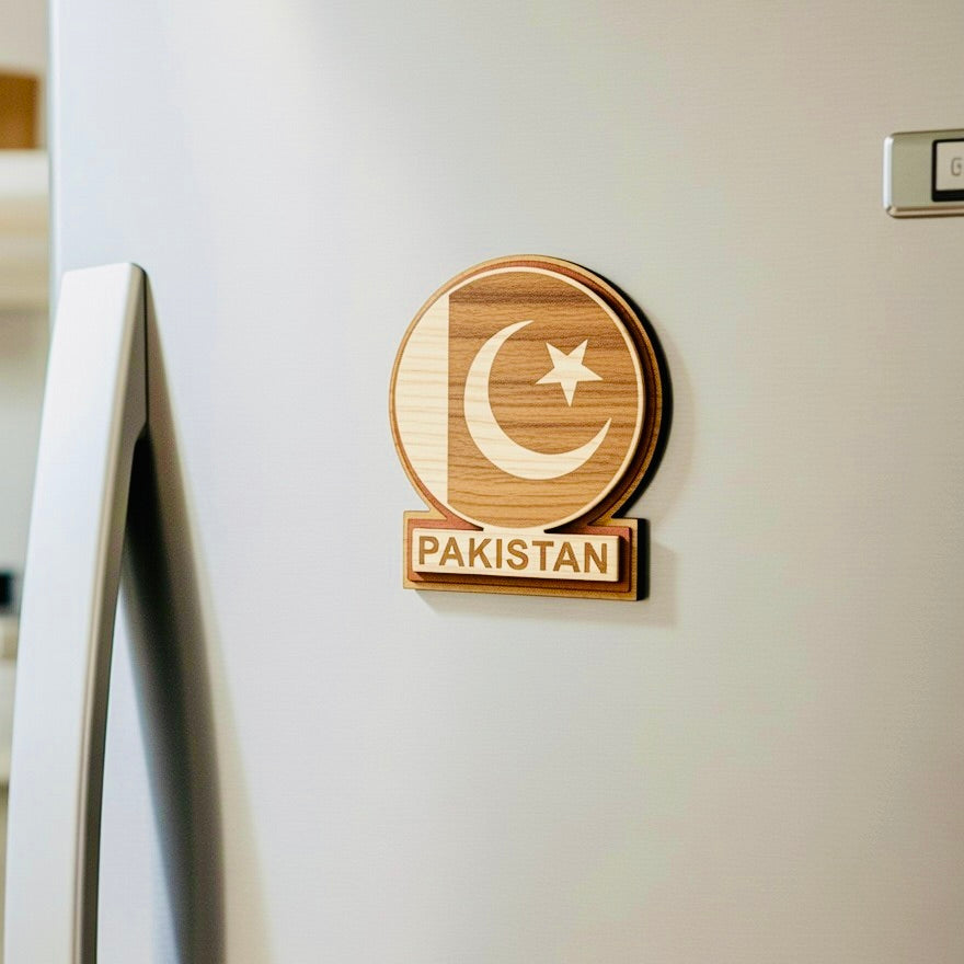 Pakistan Circle Flag Fridge Magnet Handmade Truck Art