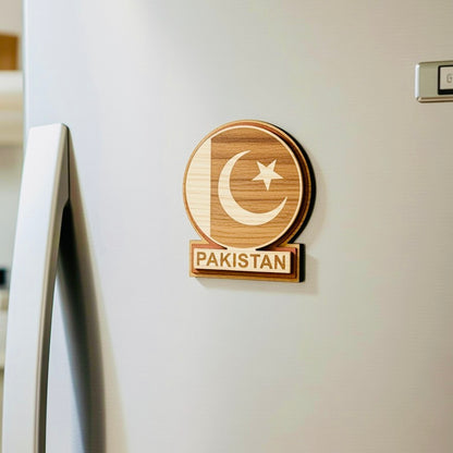 Pakistan Circle Flag Fridge Magnet Handmade Truck Art