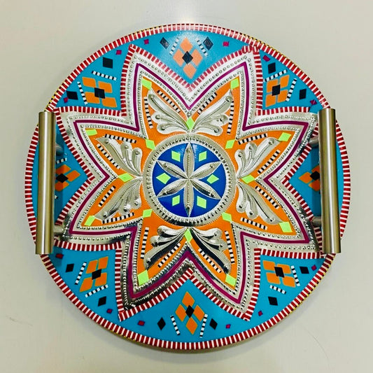 Chamakpatti Handle Serving Handle Tray Round-005-013