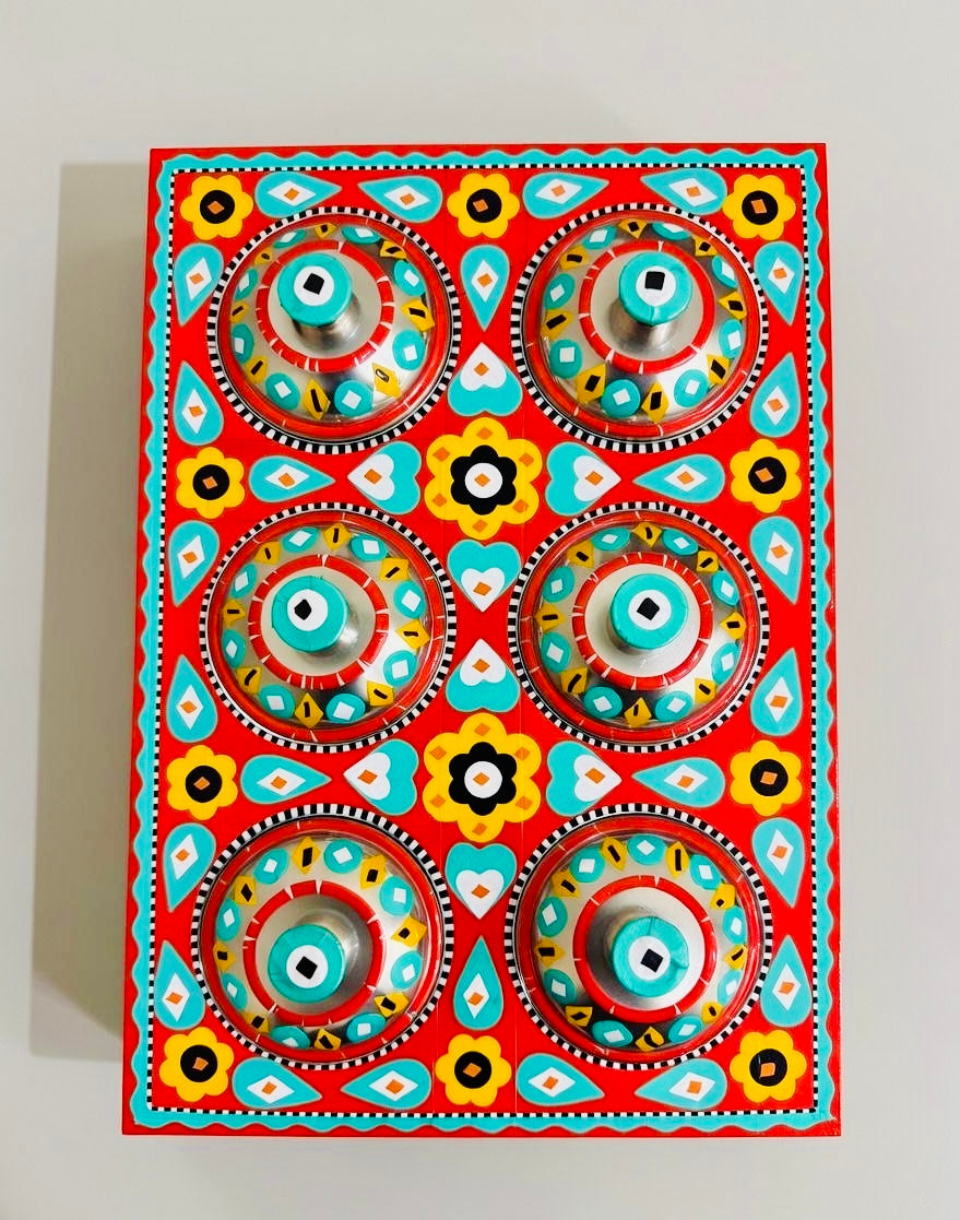 Six Partition Tray Chamakpatti Art 002