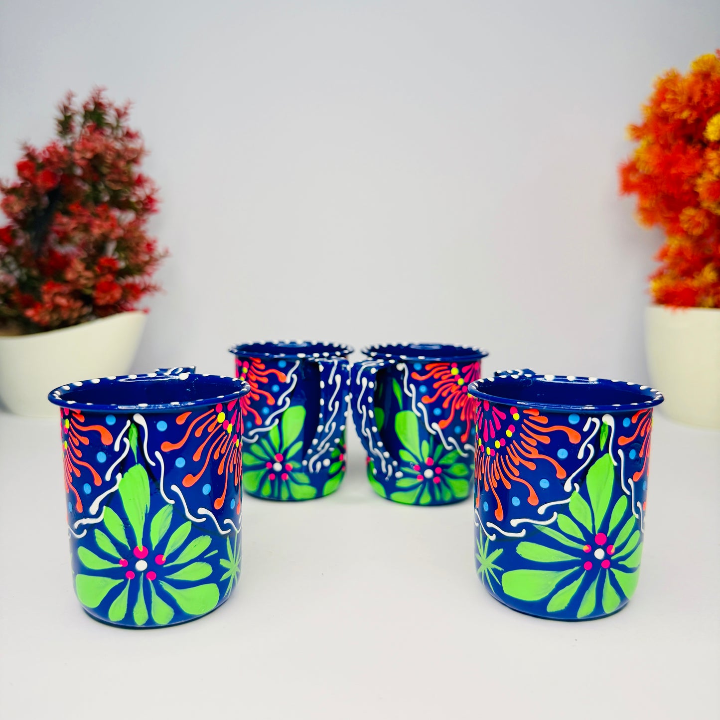 Pakistani Truck Art Inspired Fine Art Tea Set – Hand Painted 4 Cup-003