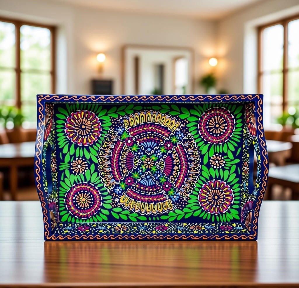 Fine Art Hand-Painted Serving Tray Square-003