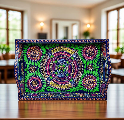 Fine Art Hand-Painted Serving Tray Square-003