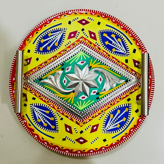 Chamakpatti Handle Serving Tray Round-001-004