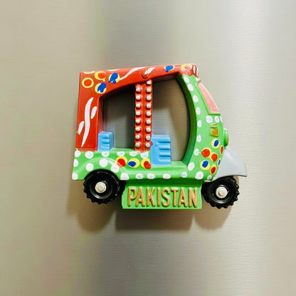 Rickshaw Fridge Magnet Handmade Truck Art D-02