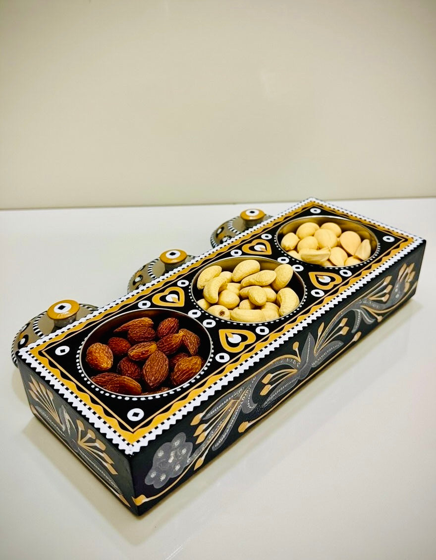 Three Partition Tray Chamakpatti Handmade 006