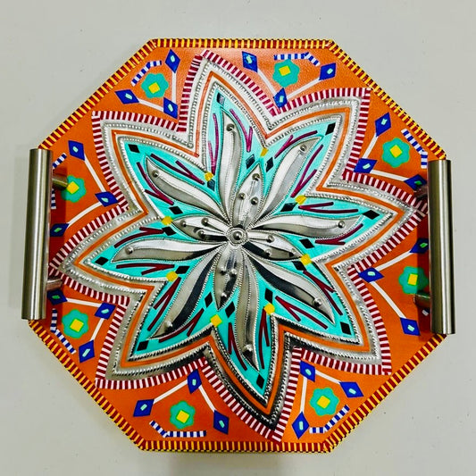 Chamakpatti Handle Serving Tray Octagon-013-007