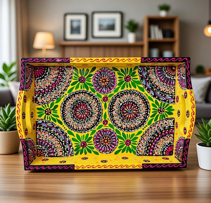 Fine Art Hand-Painted Serving Tray Square-D01-001