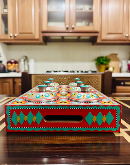 Six Partition Tray Chamakpatti Art 002